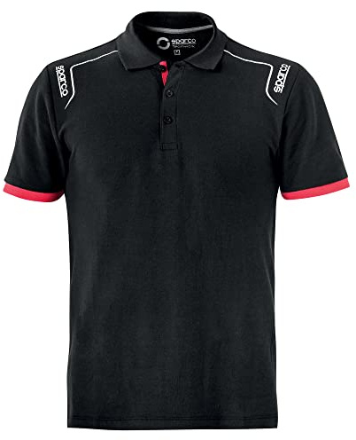 Sparco Portland - Polo de trabajo de manga corta de algodón negro