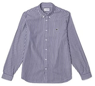 Lacoste Chemise Regular Fit Homme , Blanc/Marine, L