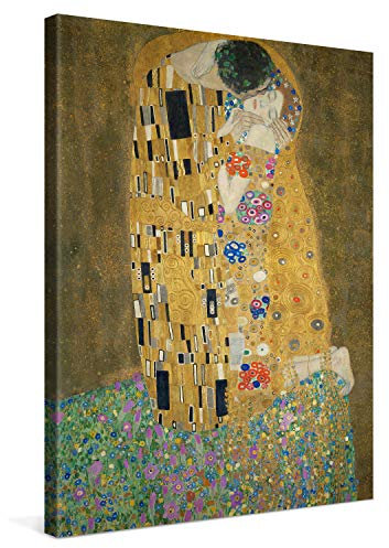 PICANOVA – The Kiss 60x80cm – Premium Leinwanddruck – Kunstdruck Auf 2cm Holz-Keilrahmen Für Schlaf- Und Wohnzimmer – Kollektion Gustav Klimt