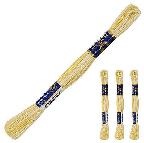 3 Docken Stickgarn je ca. 8m Sticktwist mit Farbverlauf 100% Baumwolle Stickerei Farbwahl, Farbe :11032 Cremetöne