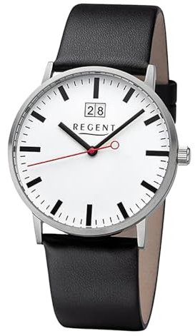 Regent Herren Analog Quarz Uhr mit Leder Armband 11110904