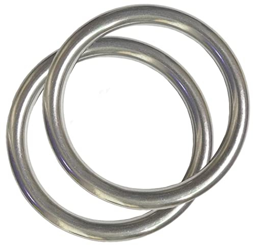 2 x 10,2 cm große Metall-O-Ringe, 304 Stück, nahtloses Schweißen, Edelstahl, sehr robust und robust, 10 mm x 80 mm