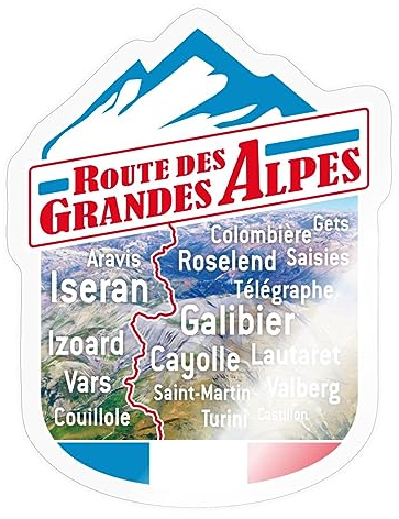 Spreadshirt Route Des Grandes Alpes Souvenir Sticker Aufkleber, 10 x 10 cm, Transparent glänzend