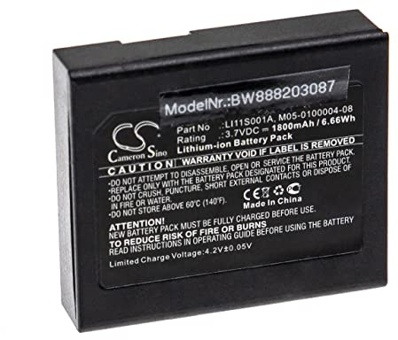vhbw Akku Ersatz für Mindray 022-000008-00 | M05-0100004-08, LI11S001A für Medizintechnik (1800 mAh, 3,7 V, Li-Ion)