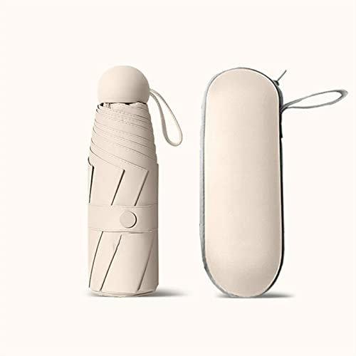 YZHY Mini Paraguas de 5 Varillas Bolsillo Paraguas Plegable Ultraligero Mini Paraguas Plegable de Goma Sombrillas Soleado Viajes Impermeable A Prueba De Viento protección UV