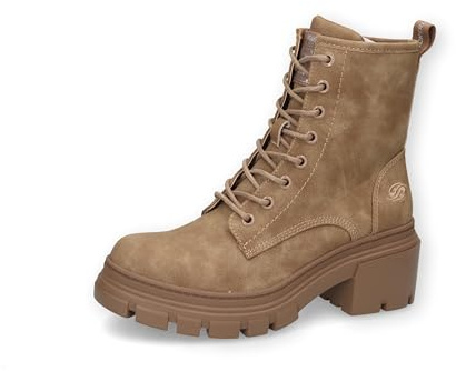 Dockers by Gerli Damen Combat Boots, Frauen Stiefeletten,warm gefüttert,halbstiefel,Kurzstiefel,uebergangsschuhe,braun,41 EU