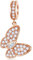 Rose Gold Butterfly Pendant Charms fit Pandora Heart Bracelet, 925 Sterling Silver Pave Sparkling CZ Butterfly Dangle Mariposa Beads, Valentines Gifts for Insect Lover/Sister