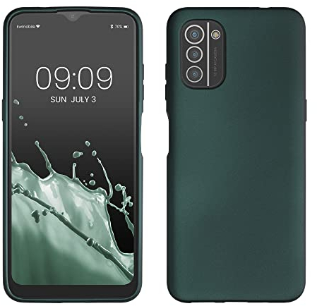 kwmobile Case kompatibel mit Nokia G21 / G11 Hülle - Schutzhülle aus Silikon metallisch schimmernd - Handyhülle Metallic Petrol