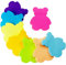 dogmoon Sticky Notes, 560Sheets 8 Colors Bear Shape Self Sticky Notes Pad, Bright Post Stickies, Super Sticky Notes Pad, Colour Sticky Notes for Office Home School Meeting(70mmx70mm)