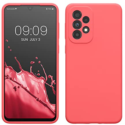 kwmobile Housse Compatible avec Samsung Galaxy A33 5G Coque - Housse de téléphone Protection Souple en TPU Silicone - Corail Fluo