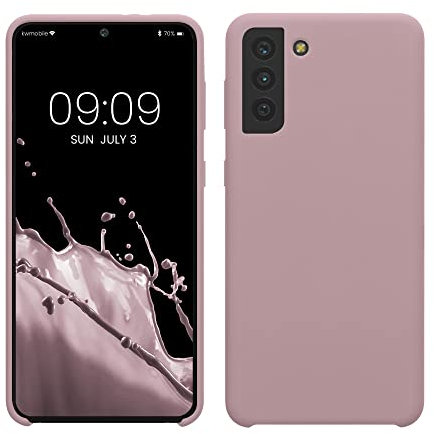 kwmobile Hülle kompatibel mit Samsung Galaxy S21 Plus Hülle - Silikon Handy Case - Handyhülle weiche Oberfläche - kabelloses Laden - Nude Lilac