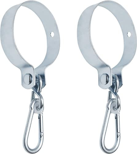 Connex DY2705091 - Set di ganci per altalena, con manicotto e moschettone, Ø 120 mm, portata 350 kg, 2 pezzi, zincati, ganci per polsini, ganci per ponteggio, gancio per altalena, gautsche e scivolo,