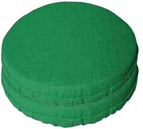 Cuscini Sedia Rotondi Cucina (6 pezzi) Con Fascia Elastico Imbottito e Sfoderabile 40 cm (Verde)