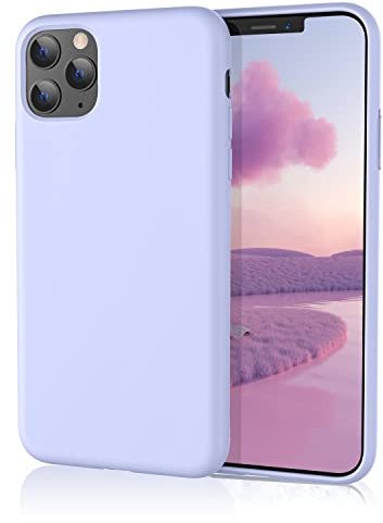 HiiVeet Silicone Case Compatible with iPhone 11 Pro Max Case 6.5 Inch, Soft Ultra Slim Protective Shockproof Liquid Silicone Phone Case with Anti-Scratch Microfiber Lining,Clove Purple