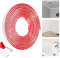 QINERSAW Moulure Autocollante Flexible 5m en PVC Blanc - Quart de Rond Étanche et Adhésif pour Joints de Mur