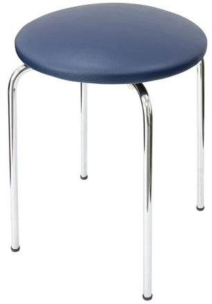 Sport-Thieme Gymnastikhocker Komfort | Stapelbar, Dickes Schaumstoffkissen, Platzsparend | Runde Sitzfläche aus Holz | Verchromte Beine | Belastbar bis 120 kg