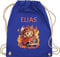 Turnbeutel Rucksack - Feuerwehr - Geschenk Feuerwehrmann mit Name personalisiert I Löschfahrzeug Motiv - Unisize - Royalblau - turnsackerl kindergarten beutel für wechselwäsche feuerwehrauto auto