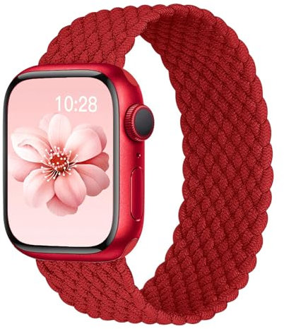 Geflochten Solo Loop für Apple Watch Armband 45mm 44mm Ultra 49mm 42mm 40mm 41mm 38mm Band Herren/Damen,Dehnbarer Nylon Verstellbar Elastisches Strap für Apfelband die iWatch series 8 7 6 5 4 3 2 se