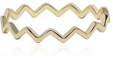 Highs and Lows Ring für Damen, Sterling Silber, Daumenring, stapelbarer Wellenring, inspirierender Ring von Vater/Mutter, Größen 53.1, Gold