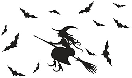 Deko Wohnzimmer Halloween Deko Karneval-Glastapete Party-Szene Layout Hema Fledermäuse Fenster Aufkleber Wohnzimmer Wand Auf Wanddeko (B, One Size)