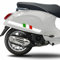 Kit 2 adesivi decal stickers fascia vintage TRICOLORE ITALIA compatibili con PIAGGIO VESPA PRIMAVERA LIVERY scegli colore Cod. 2013 (010 Bianco)