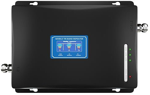 JMT Tri-Band 4G Cellular Signal Booster 2G 3G 4G Repeater 900+1800+2100Mhz GSM/DCS/WCDMA Signalverstärker (nur Booster)