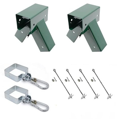 4IQ Eine Schaukel Bausatz Montagesatz - Schaukelverbinder mit Schaukel Verbinder - Schaukelbefestigungen Balken Eckig Mit Schrauben für Einen Einzigen Schwung