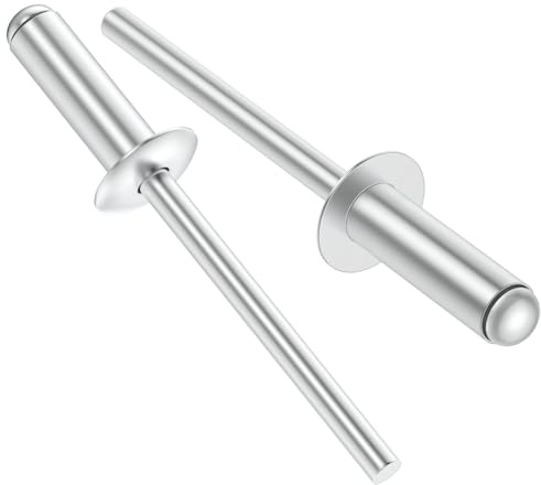 VGBUY Rivets aveugles en aluminium de 3,2 x 6,35 mm, rivets pop de 3,2 x 6 mm, rivets pour métal, argenté (VG10101)