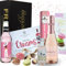 Pink Gin & Tonic Gift Set - Mini Prosecco Rose & Chocolate - Luxury Alcohol Hamper for Women, Gin & Prosecco Lovers - Anniversary, Birthday Gifts for Her, Christmas Presents - Best Friend Gift Ideas