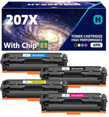 Hyggetech 207X Toner Mit chip Kompatibler Ersatz für HP 207X Toner 207A für Color Laserjet Pro M283fdn Toner HP Color Laserjet Pro M255dw Toner M282nw M283fdn M255nw W2210X W2211X W2212X W2213X