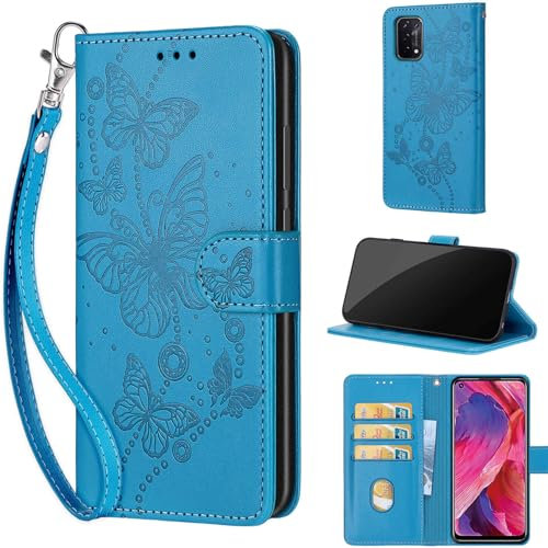 TOMYOU Coque pour Oppo A54 5G / A74 5G / A93 5G / A93s 5G Étui, avec [Fentes pour Cartes] [Magnétique] Premium Cuir Housse Portefeuille Etui Compatible Oppo A54 5G / A74 5G / A93 5G / A93s 5G Bleu