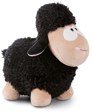 NICI Schaf Kuscheltier schwarz stehend Green 13cm I Plüschtier für Mädchen, Jungen & Babys I Flauschiges Stofftier zum Kuscheln & Spielen – 49675