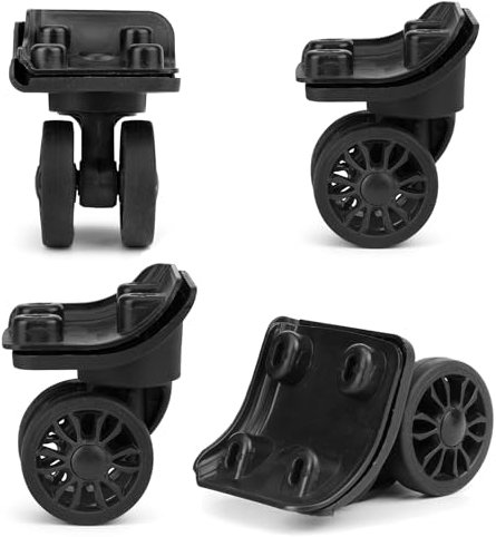 Volein Koffer Ersatzrollen 2 Pair Schwarz Kofferrollen Schwenkräder Gepäckräder mit 4 Schraublöchern(V149-B,2 Pair)