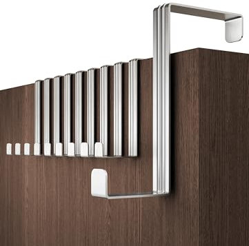 Menz Over Door Hanger – 10 pcs. in Silver - Coat Hooks 3.6 cm (1.4) + 4.1 cm (1.6) - Over Door Hook for Hanging Clothes, Coat Rack