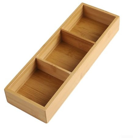 Elegante vassoio da portata in legno con design a scomparti per noci, caramelle e preparazione del tè, struttura resistente, ampia gamma di usi (3 griglie)