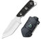 TIMKOSS Outdoor Survival Messer Gürtelmesser mit Kydex Holster Scheide, Camping Halsmesser, Überlebensmesser aus einem stück 440C Stahl gefertigt