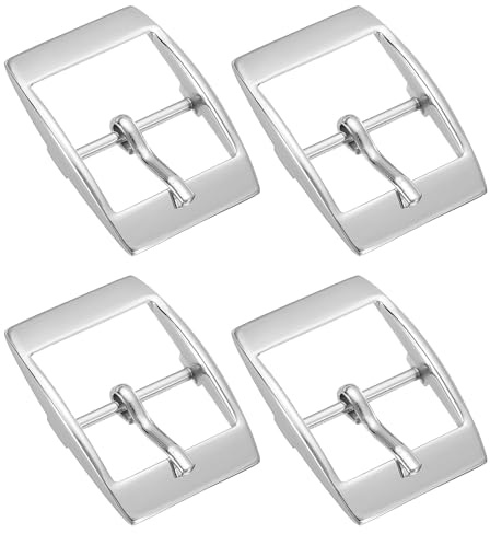 QUARKZMAN Metall Rollen Schnalle, Gürtelschnallen zum Wechseln mm Einzelnadel Gürtelschnalle mit Quadratischem Mittelsteg Schnalle für Schuhe DIY Taschen Zubehör Gürtel, Silber