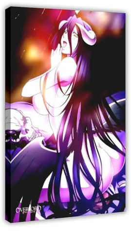 Jdekaec Anime-Overlord Art Albedo2 Leinwand-Poster, Schlafzimmerdekoration, Sportlandschaft, Büro, Raumdekoration, Geschenk, Rahmen-Stil, 60 x 90 cm
