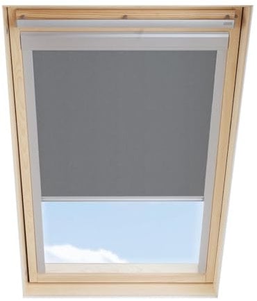 Tenda oscurante per finestre a tetto compatibile con VELUX MK08, Grigio