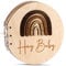 HOUISM Babyparty Gästebuch Baby Shower Erinnerungsalbum Gästebuch Taufe Holz für Babyparty Geschenk Babyshower Deko, Holz Gästebuch als Baby Shower Erinnerungsalbum,（3D Regenbogen）