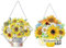 CXINLky DIY Diamond Painting Anhänger mit Kette, Sonnenblumen Diamant Painting Bilder, Kreatives 5D Diamond Malerei Wandbehang Kits für Fenster Wand Eingang Garten Decor-2 Stuck