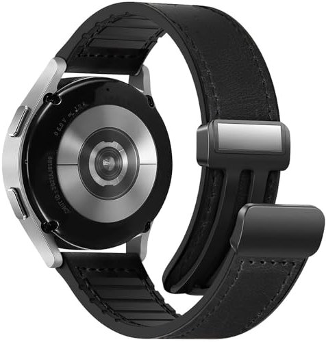 WestEagle Magnetic Leather Strap Compatible with Samsung Galaxy Watch 7/6/5/4/Active 2 40mm 44mm/Watch 6 Classic 43mm 47mm/Galaxy 5 Pro 45mm/Galaxy 4 Classic 42mm 46mm, 20mm Band for Men