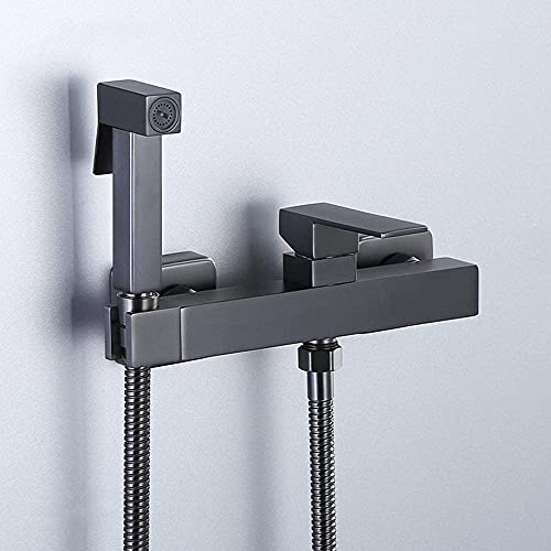 Rociador de grifo para bidé, kit de inodoro montado en la pared, rociador de bidé para inodoro con una sola manija, grifo para bidé y ducha de baño, grifo de limpieza para inodoro con rociador - A (