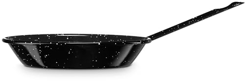 briebe Sartén Inducción 32 cm Acero Esmaltado, 5 L, Apta para Vitrocerámica, Fuego, Gas, Horno, Levante Negro Jaspeado