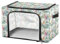 junzan 2 Openings Under Bed Storage Bags Clear Window Foldable Storage Cubes With Lids Storage Containers For Closet Under Desk Storage Flower Vintage Pattern