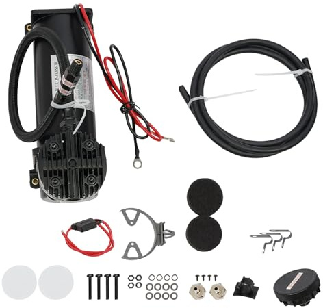 Fridgestea 12V Luftkompressor, Zughorn-Luftkompressor-Satz, 200 PSI Arbeitsdruck, Luftkompressorsystem Pneumatische Werkzeuge für Autohupen, Aufpumpen von Reifen, LKWs, SUVs