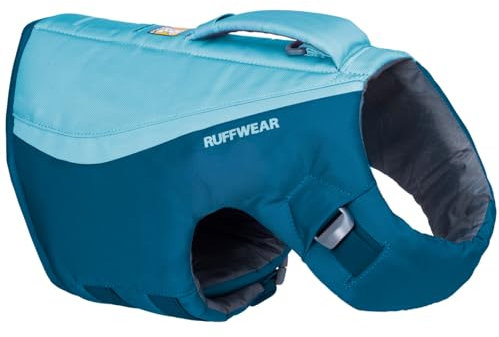 Ruffwear Float Coat Hundejacke, Auftrieb und Auftrieb, Hundeweste für sicheres Schwimmen, Bootfahren, Wassersport, Deep Blue, M