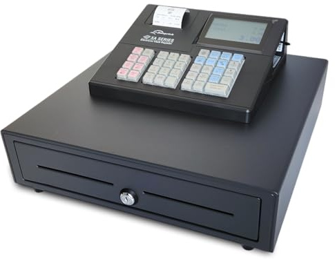 CRG XA138 Simple Cash Register Till Black. Ideal for Retail. Easy to Setup and Operate. (Black, Large Drawer)