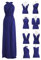TIRAS Damen Convertible Kleider für Brautjungfern Infinity Kleid Lang Multi-Way Kleid Twist Wrap Kleid, Königsblau, Mittel
