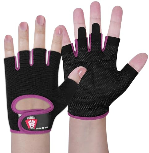 BORN TO WIN Weight Lifting Gloves Women Gym Gloves Breathable Non-Slip Silicon Padded Palm Protection Ladies Gym Gloves Workout Gloves for Women Exercise Gloves for Calisthenic Powerlifting Fitness